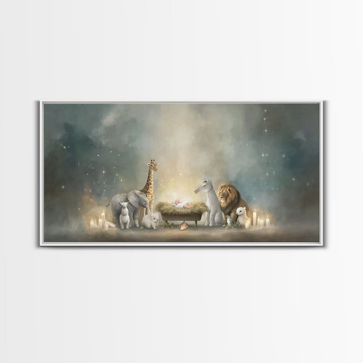 Peaceful Nativity – Framed Canvas Print – Christmas Wall Art – Christian Christmas Decor – Christian Art Canvas – Christmas Art Framed – Ch