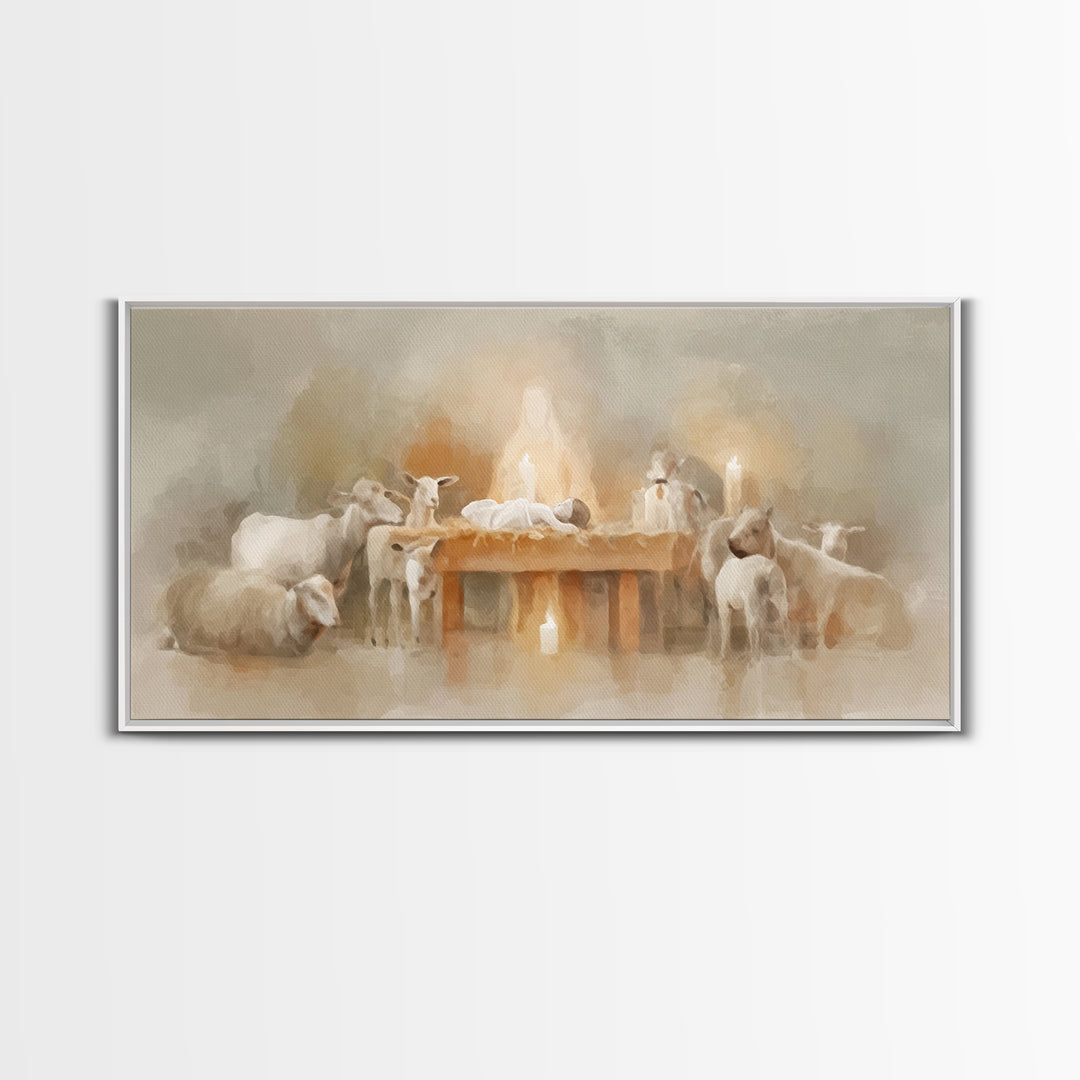 Nativity Peace | Framed Canvas Print | Christian Christmas Art | Christian Wall Art | Jesus Painting | Christian Art Canvas | Christmas Art