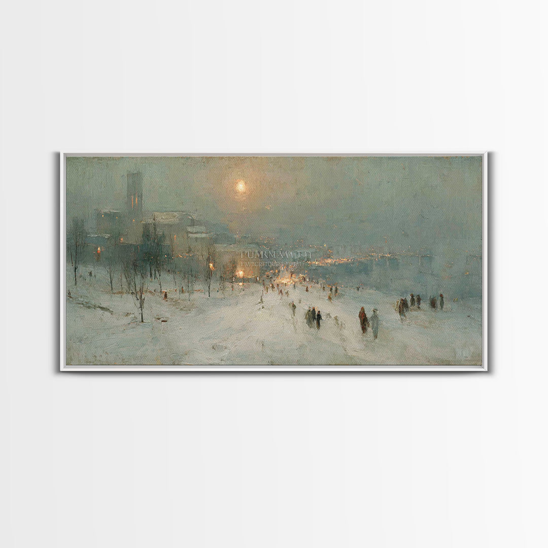 Snowy Bethlehem Path, Framed Canvas Print, Christian Art Canvas, Christmas Wall Art, Christian Christmas Art, Christmas Art Prints, Subtle
