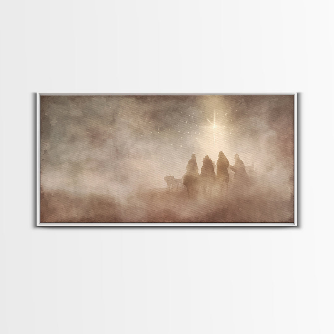Holy Night Wonder – Framed Canvas Print – Christian Art Canvas – Christmas Wall Art – Christian Christmas Art – Christian Art Print – Moder