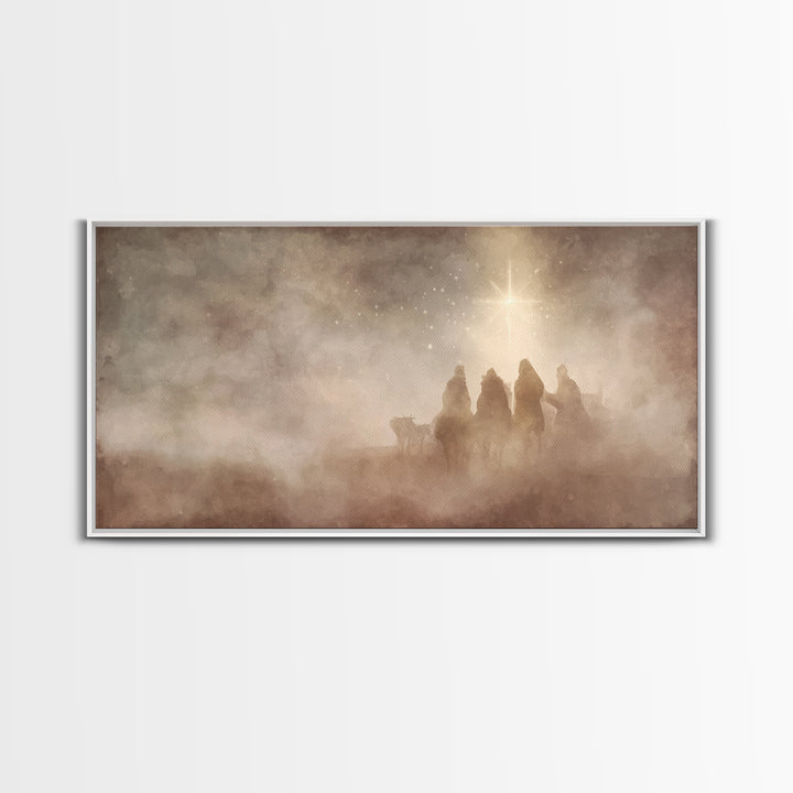 Holy Night Wonder – Framed Canvas Print – Christian Art Canvas – Christmas Wall Art – Christian Christmas Art – Christian Art Print – Moder