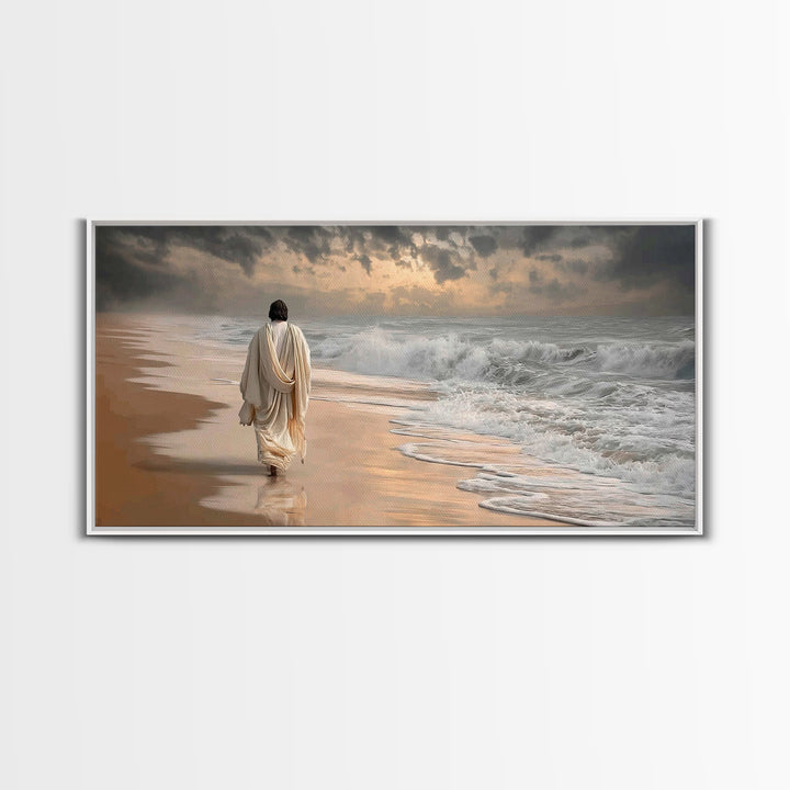 Walk With Christ | Framed Canvas Print | Jesus Painting | Christian Wall Art | Large Jesus Painting | Christian Art Canvas | Modern Christi