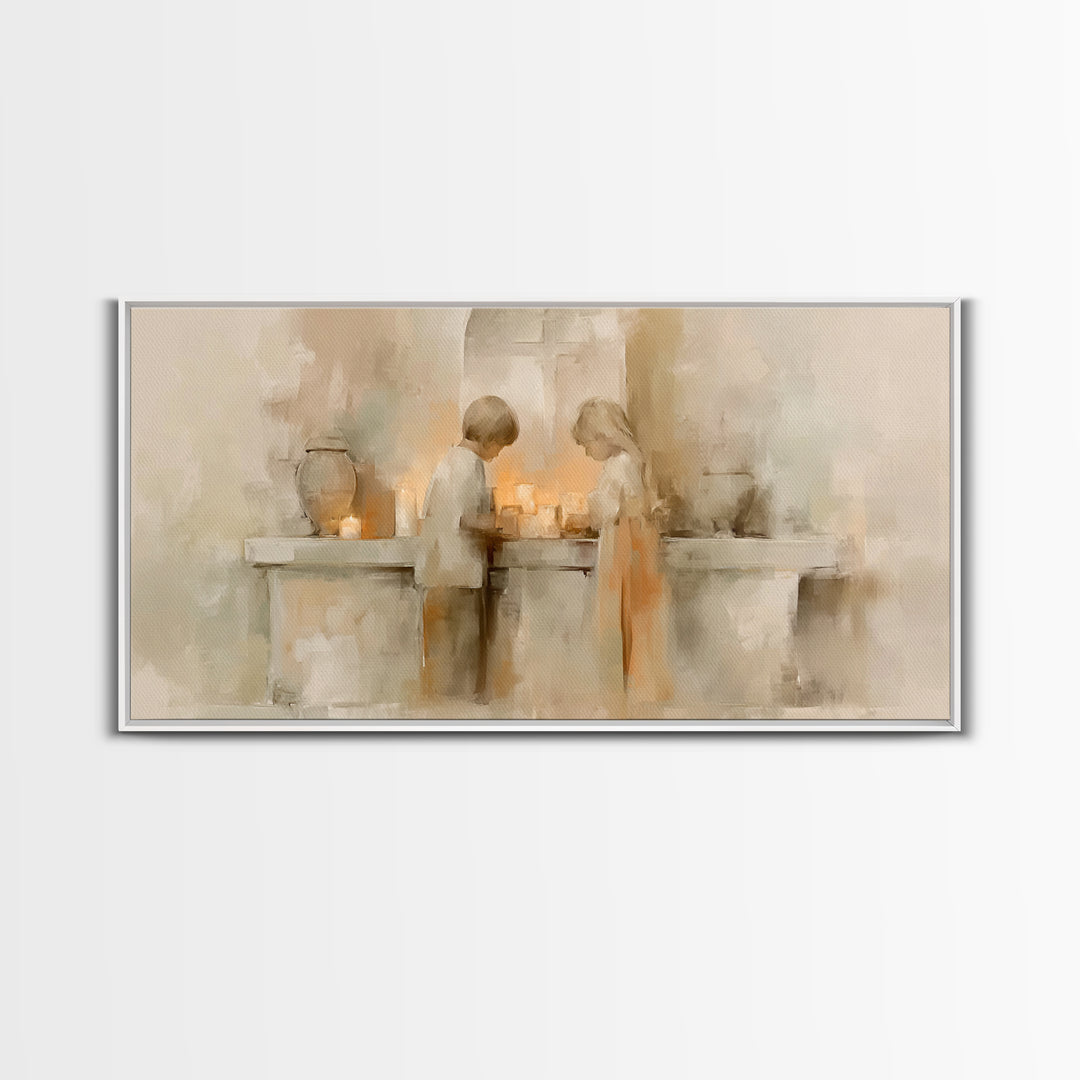 Sanctuary Glow – Framed Canvas Print – Christian Wall Art – Christian Art Print – Minimalist Christian Art – Christian Art Canvas – Subtle