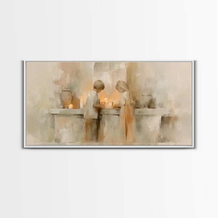 Sanctuary Glow – Framed Canvas Print – Christian Wall Art – Christian Art Print – Minimalist Christian Art – Christian Art Canvas – Subtle