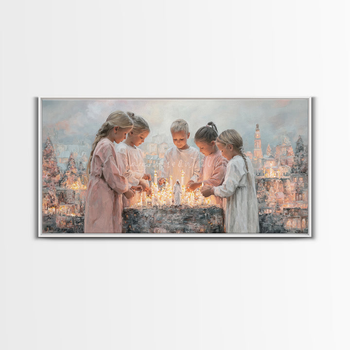 Circle Of Grace – Framed Canvas Print – Christian Wall Art – Christian Art Canvas – Framed Christmas Art – Christian Christmas Art – Christ