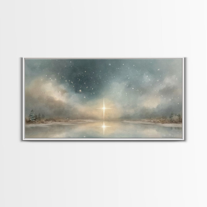 Heavenly Star Rise | Framed Canvas Print | Christian Art Canvas | Christmas Art | Christian Wall Art | Modern Christian Art | Christian Chr