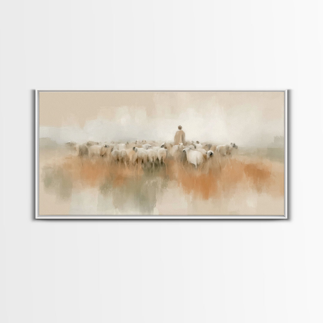 Fields Of Peace | Framed Canvas Print | Christian Art Canvas | Christian Christmas Art | Jesus Wall Art | Christian Decor | Christian Gift