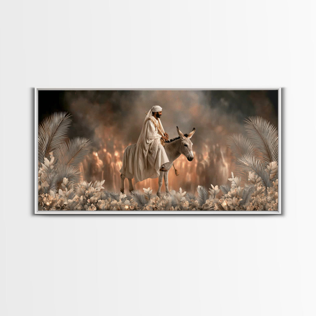 Desert Palm Way, Framed Canvas Print, Christian Art Canvas, Christian Wall Art, Jesus Painting, Christian Christmas Art, Christian Gift