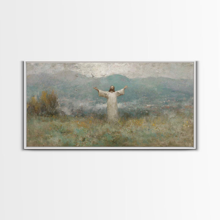 Valley Of Hope - Framed Canvas Print - Christian Wall Art - Christian Art Canvas - Christian Painting - Jesus Painting - Christian Decor