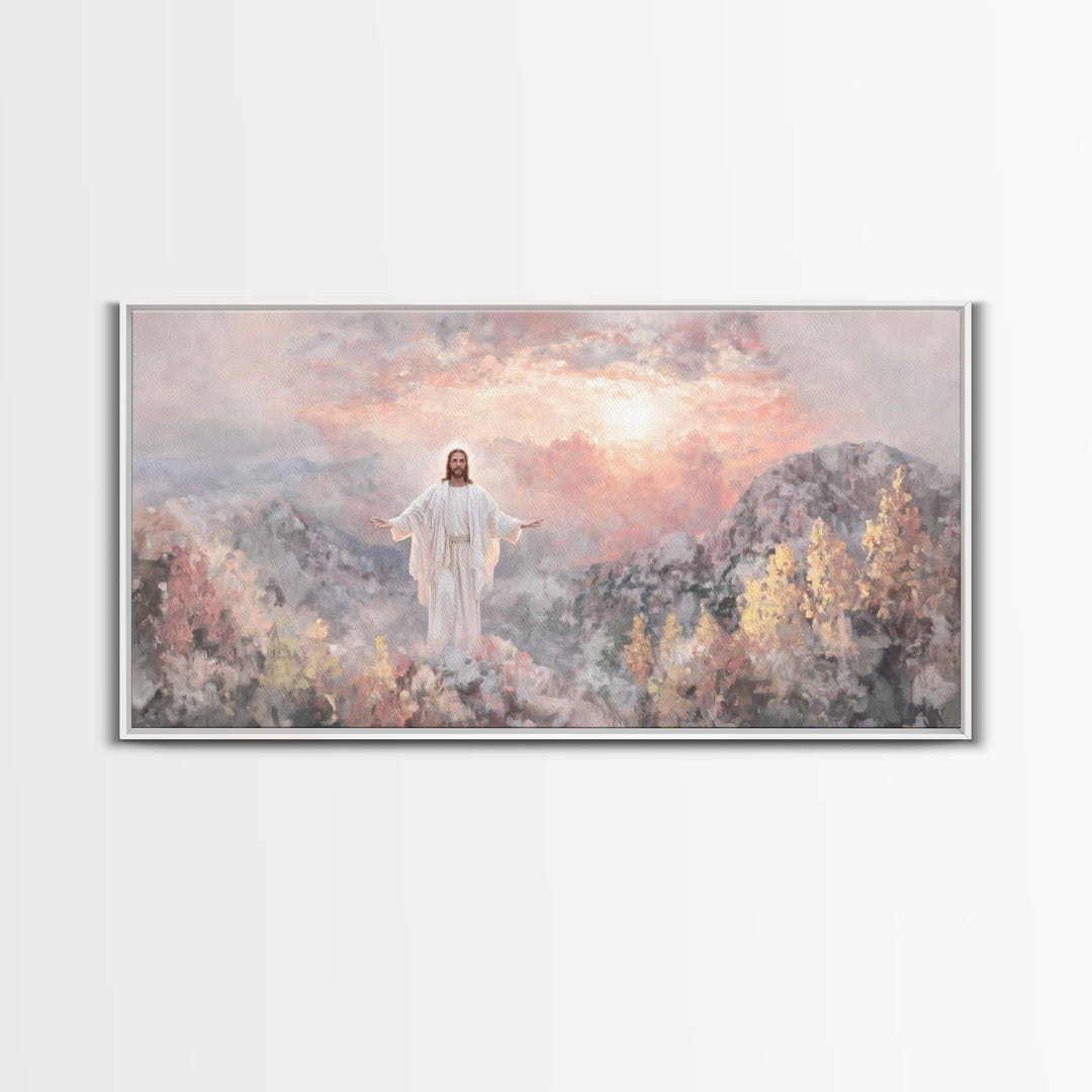 Radiant Summit Joy | Framed Canvas Print | Christian Art | Jesus Painting | Christian Wall Art | Christian Art Canvas | Christian Gift Idea