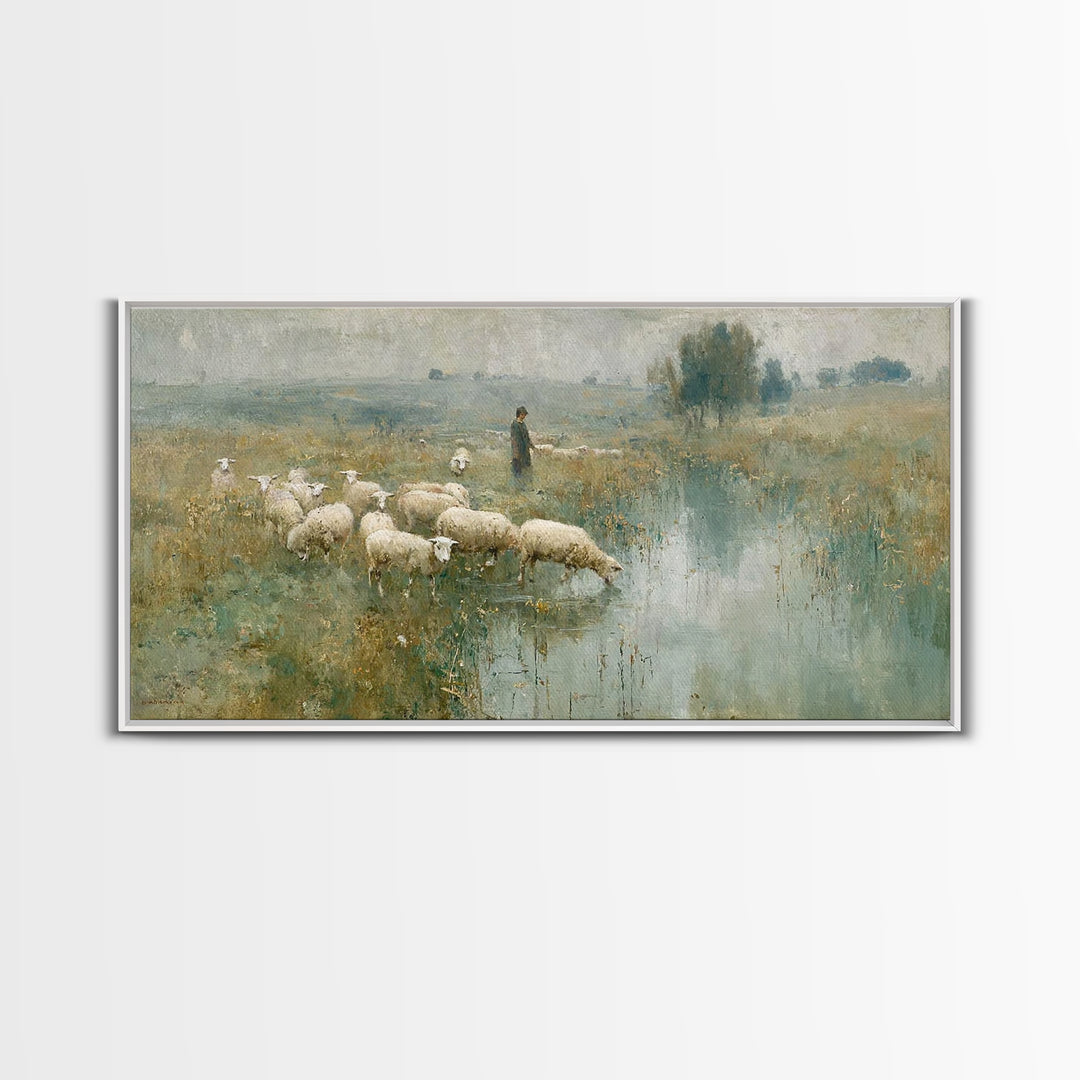 Still Waters Guide - Framed Canvas Print - Christian Art Canvas - Christian Wall Art - Jesus Painting - Christian Art - Christian Gift