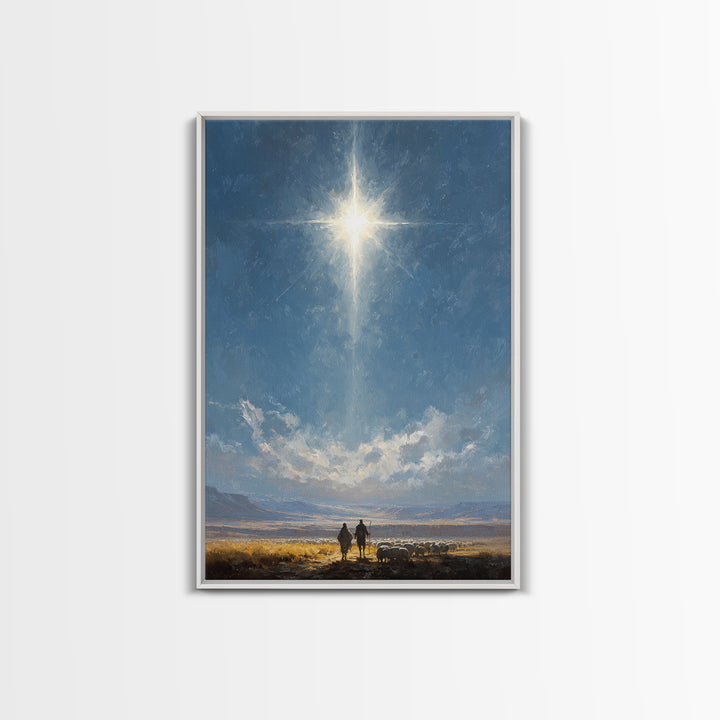 Star Of Promise – Framed Canvas Print – Christian Wall Art – Christian Christmas Art – Christian Art Canvas – Jesus Painting
