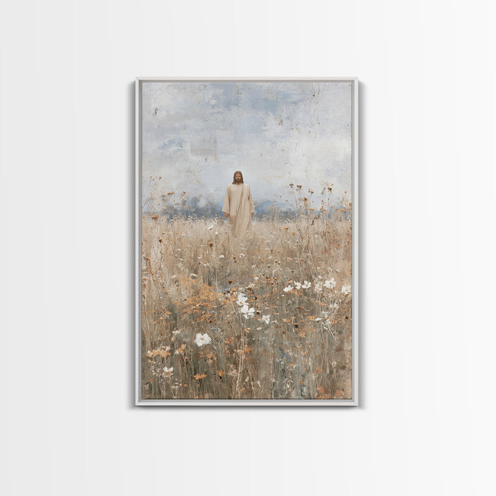 Desert Moon Walk | Framed Canvas Print | Jesus Painting | Christian Wall Art | Moody Christian Art | Christian Art Canvas | Christian Chris