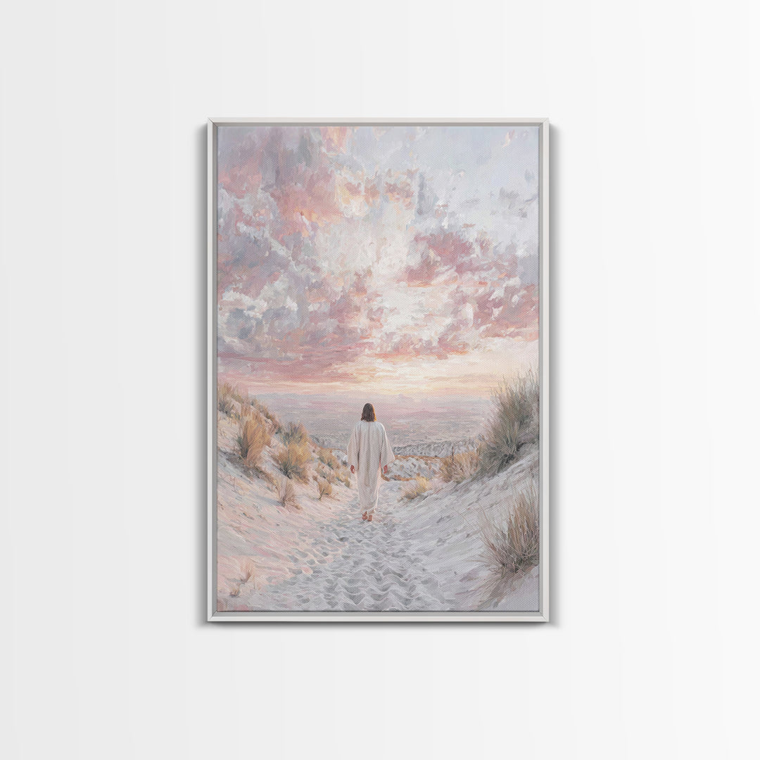 Mountain Ascent – Framed Canvas Print – Christian Art Painting – Jesus Wall Art – Christian Art Canvas – Vintage Christian Art – Christian
