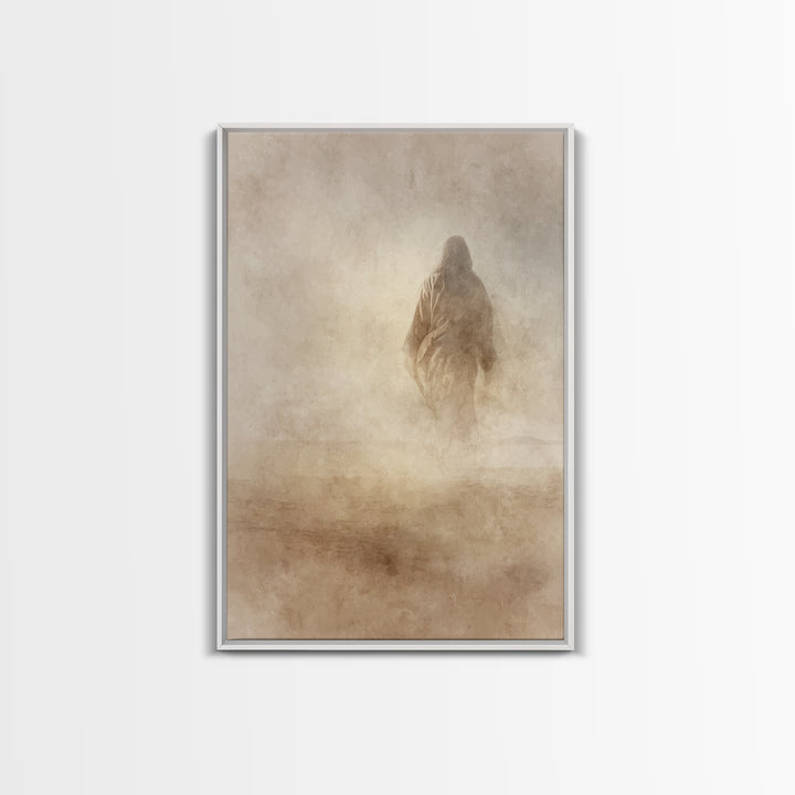 Desert Hush – Framed Canvas Print – Christian Wall Art – Christian Art Canvas – Jesus Painting – Minimalist Christian Art – Christian Gift