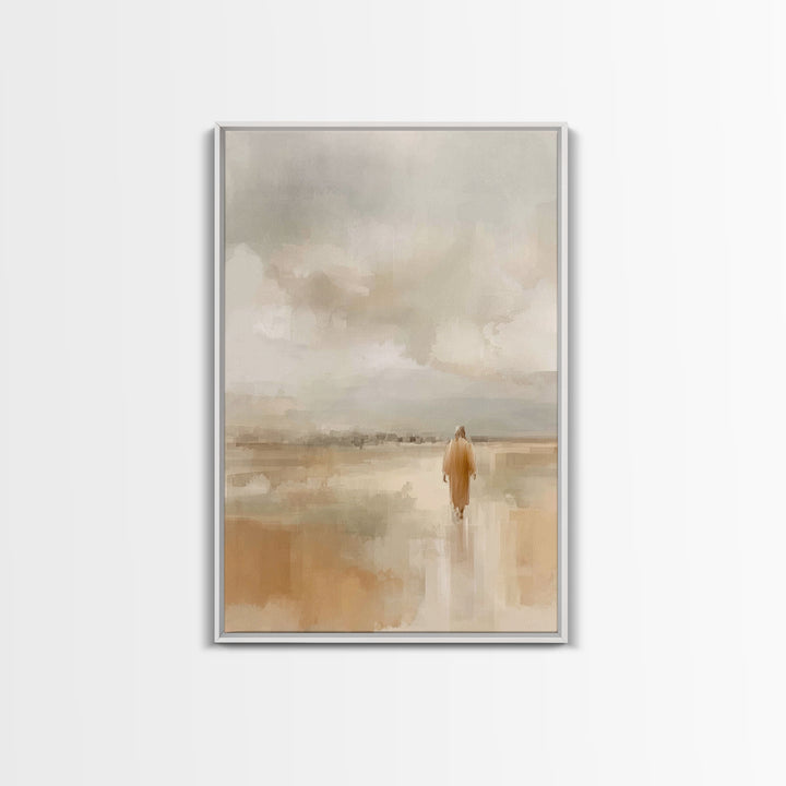 Quiet Pilgrim Path | Framed Canvas Print | Christian Wall Art | Jesus Painting | Christian Art Canvas | Subtle Christian Art | Christian De