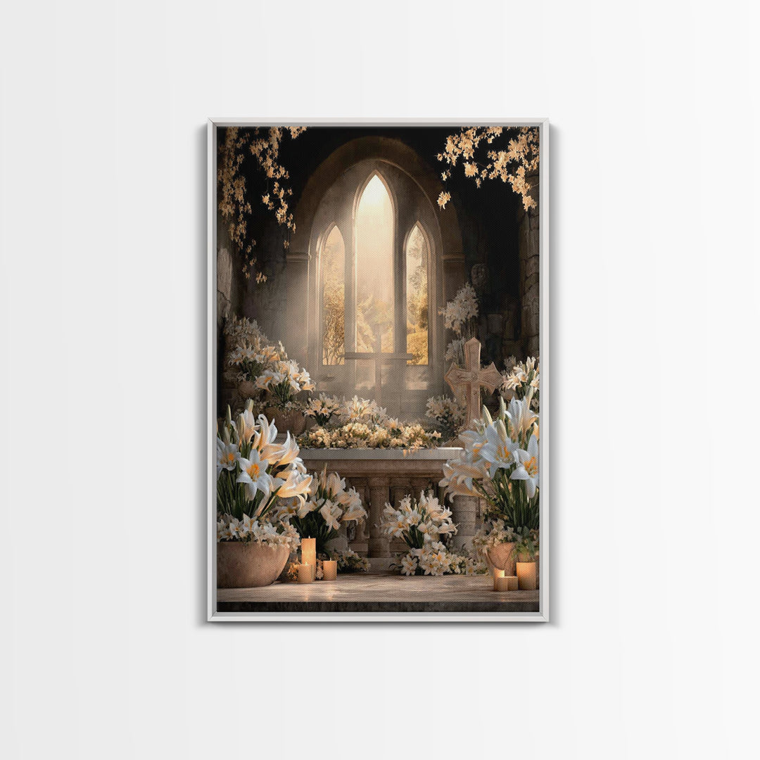 Sanctuary Blossoms – Framed Canvas Print – Christian Art Canvas – Christian Wall Art – Christian Christmas Art – Christmas Art – Christian