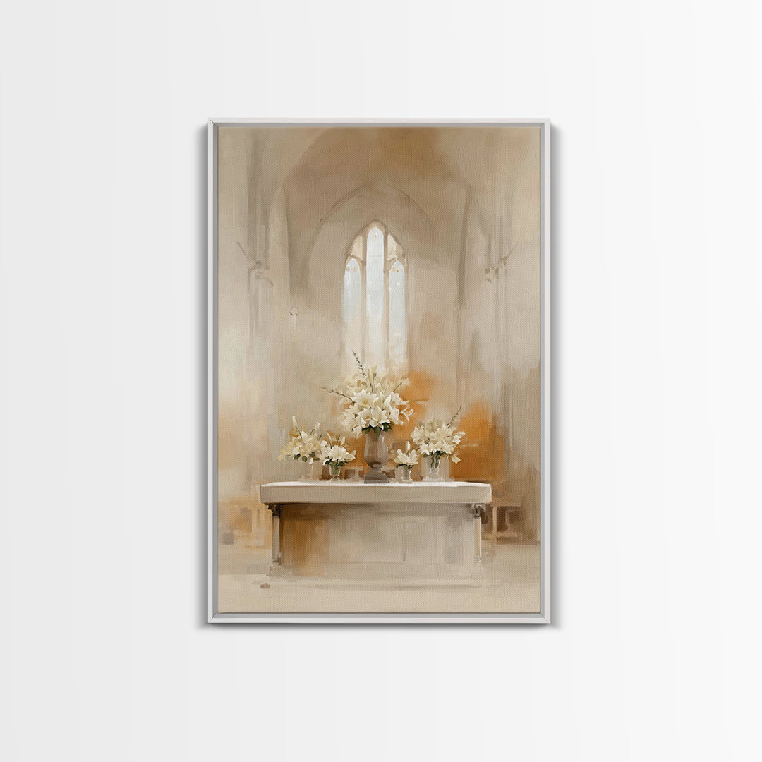 Altar Of Peace – Framed Canvas Print – Christian Wall Art – Christian Art Print – Minimalist Christian Art – Christian Decor – Christmas Ar