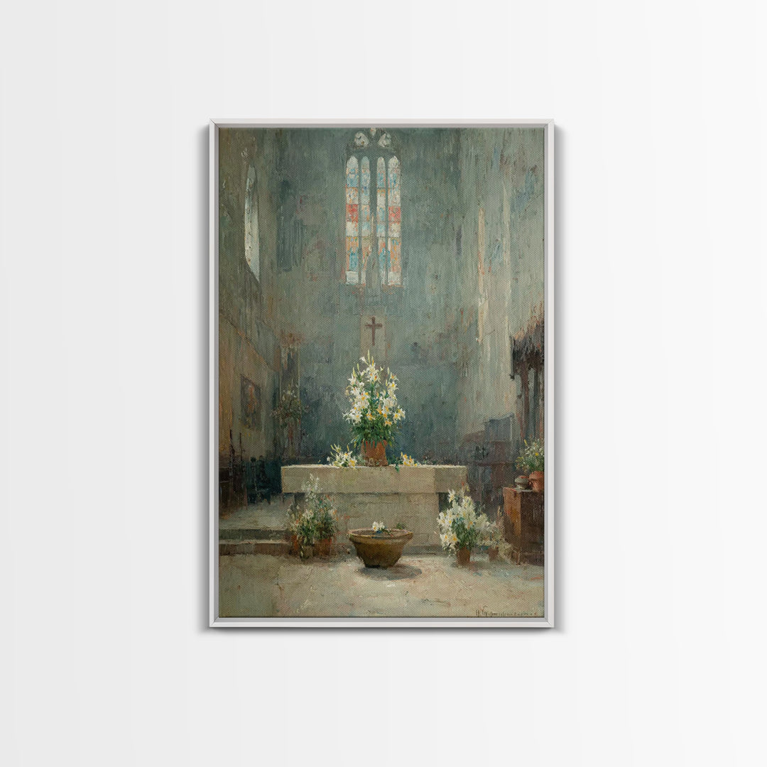 Cathedral Serenity – Framed Canvas Print – Christian Wall Art – Christian Art Canvas – Vintage Christian Art – Christian Painting – Christi