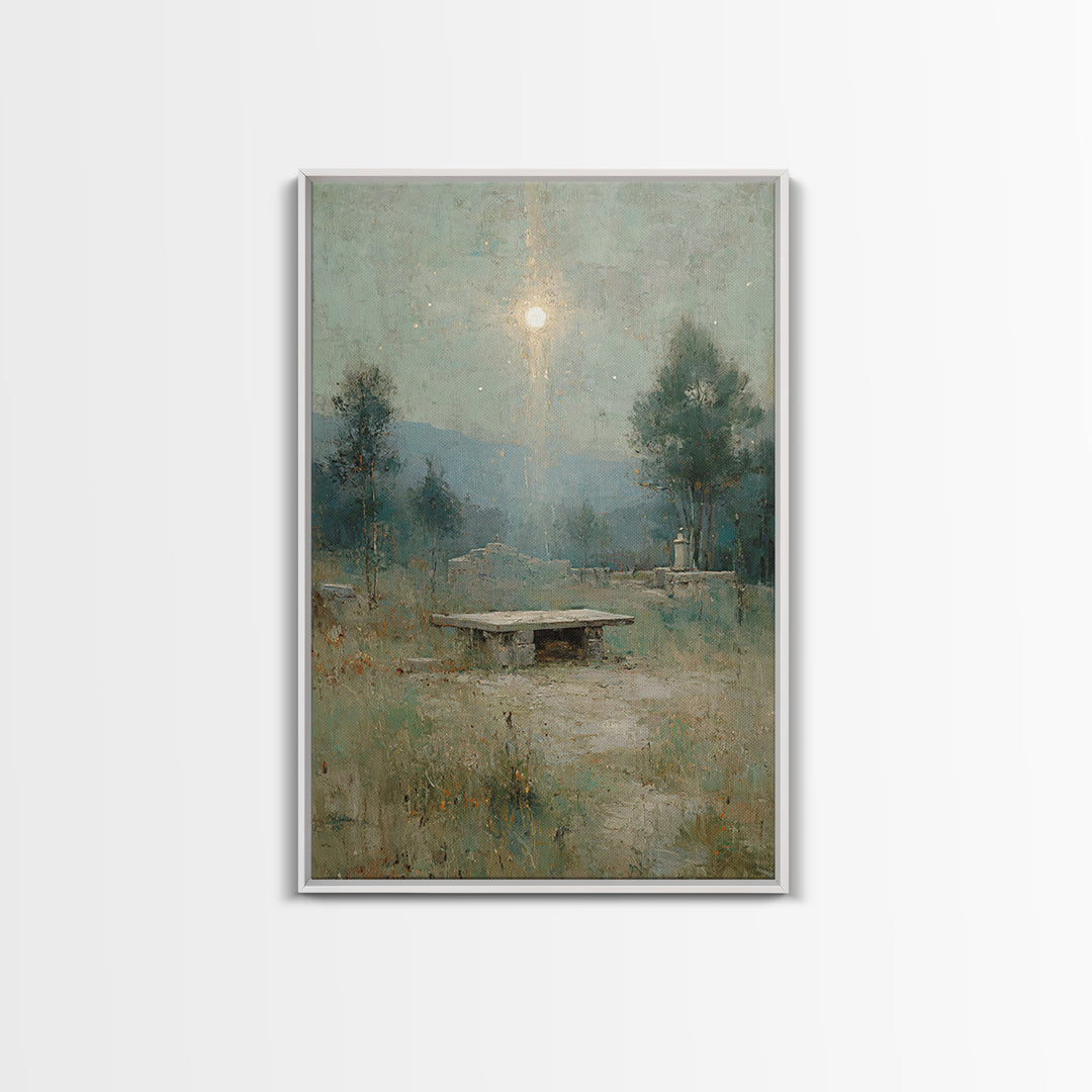 Dawn Of Salvation – Framed Canvas Print – Christian Art Canvas – Christian Wall Art – Vintage Christian Art – Christmas Art