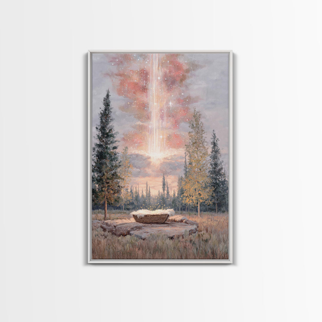 Celestial Birth Glory – Framed Canvas Print – Christian Wall Art – Christmas Art – Christian Art Canvas – Christian Christmas Art