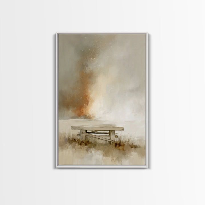 Heavenly Ember Glow – Framed Canvas Print – Christian Art Canvas – Christian Wall Art – Christian Painting – Christmas Art