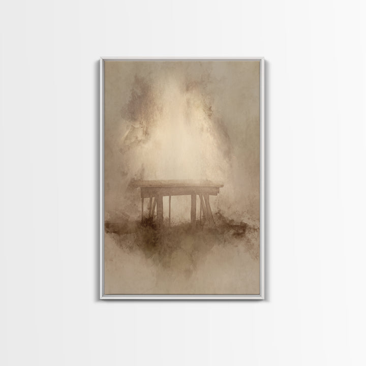 Silent Birth Place – Framed Canvas Print – Christian Wall Art – Christian Art Canvas – Minimalist Christian Art – Christmas Art