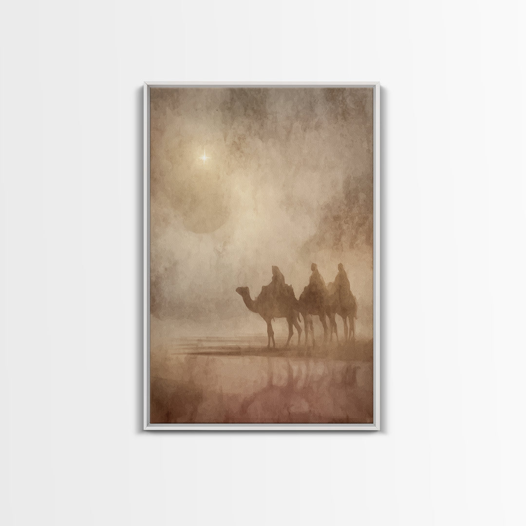 Three Kings Path – Framed Canvas Print – Christian Wall Art – Christmas Art – Christian Art Canvas – Christian Christmas Art