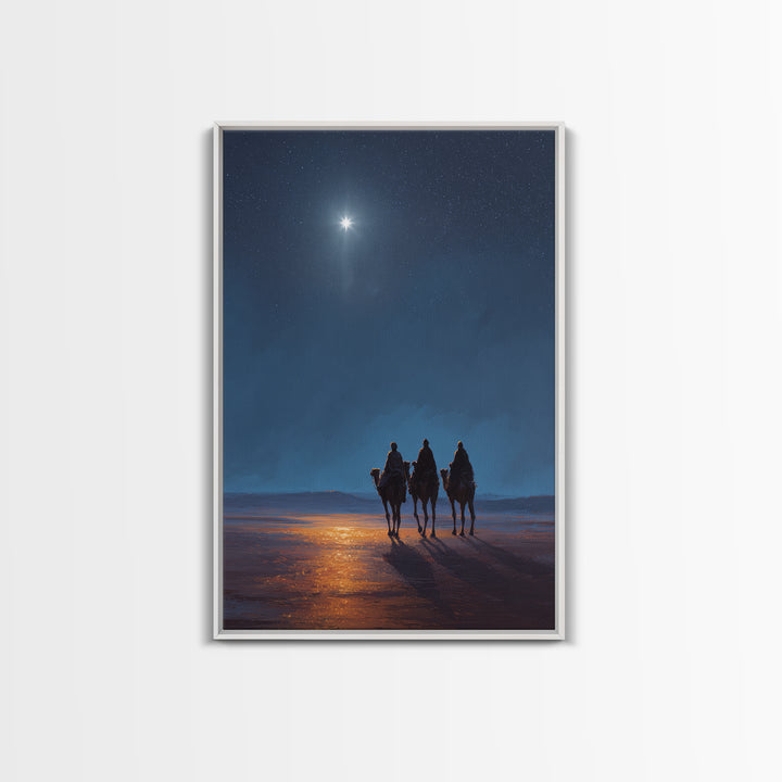 Night of Promise, Framed Canvas Print, Christian Wall Art, Modern Christian Art, Jesus Christmas Art, Christmas Canvas Wall Art, Christian