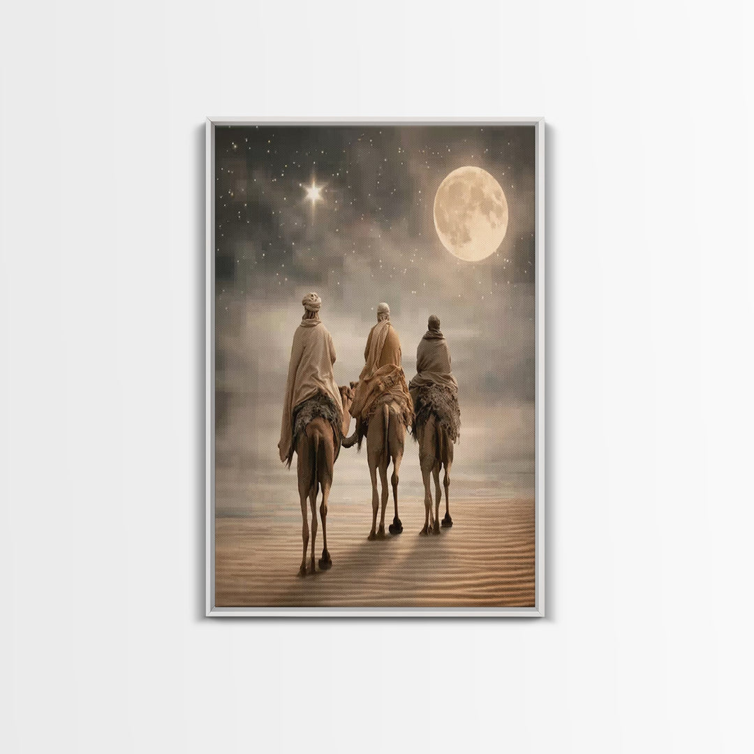 Holy Desert Light | Framed Canvas Print | Christian Wall Art | Subtle Christian Art | Christmas Art Prints | Jesus Christmas Art | Christia
