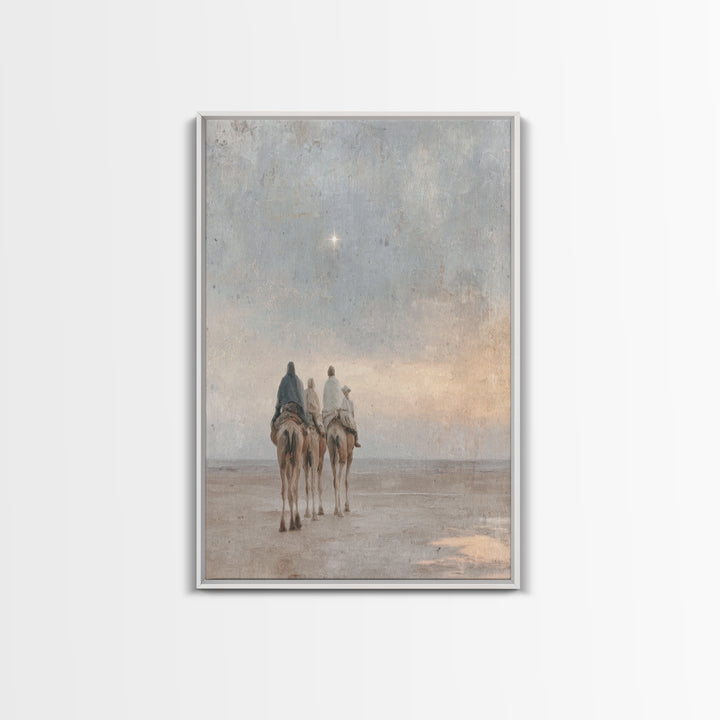 Bethlehem Moonrise, Framed Canvas Print, Christian Art Canvas, Christmas Wall Art, Jesus Painting Canvas, Christian Christmas Art, Modern C
