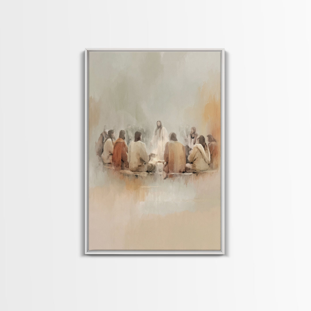 Last Supper Dawn – Framed Canvas Print – Christian Art Print – Jesus Wall Art – Modern Christian Art – Christian Paintings – Christian Deco