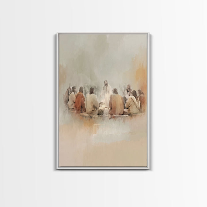Last Supper Dawn – Framed Canvas Print – Christian Art Print – Jesus Wall Art – Modern Christian Art – Christian Paintings – Christian Deco