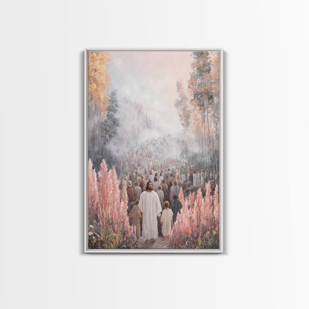 Path Of Light – Framed Canvas Print – Christian Wall Art – Jesus Painting – Christian Art Canvas – Christian Christmas Art – Christian Deco