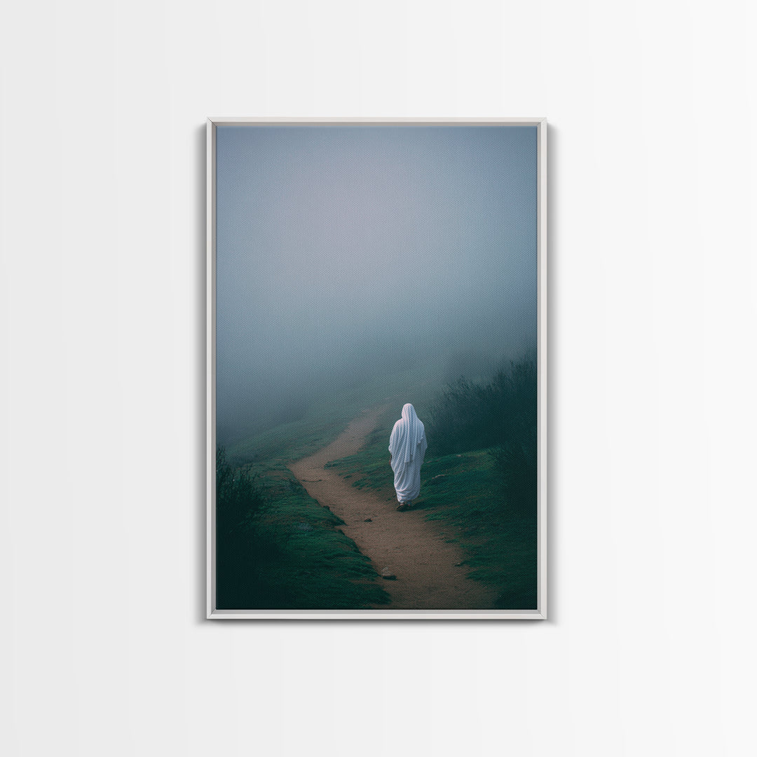 Holy Solitude, Framed Canvas Print, Christian Art Canvas, Jesus Painting, Christian Wall Art, Subtle Christian Art, Christian Decor, Christ