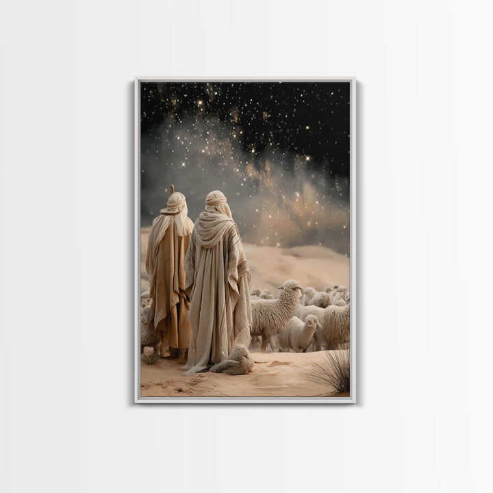 Night Watch – Framed Canvas Print – Christian Art Canvas – Christian Wall Art – Christian Christmas Art – Moody Christian Art – Christian D