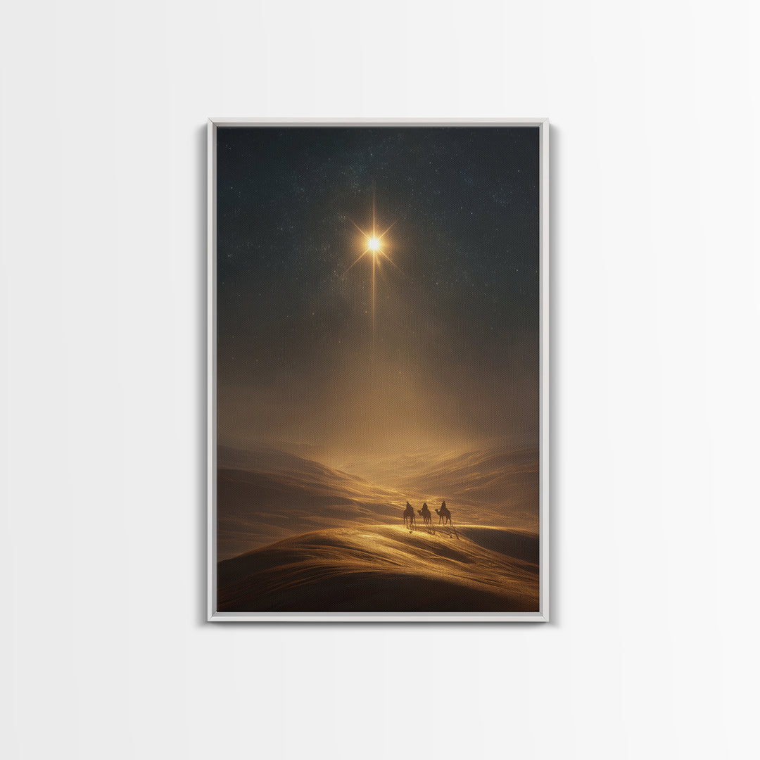 Star Of Bethlehem – Framed Canvas Print – Christmas Wall Art – Christian Art Canvas – Christian Painting – Christian Christmas Decor