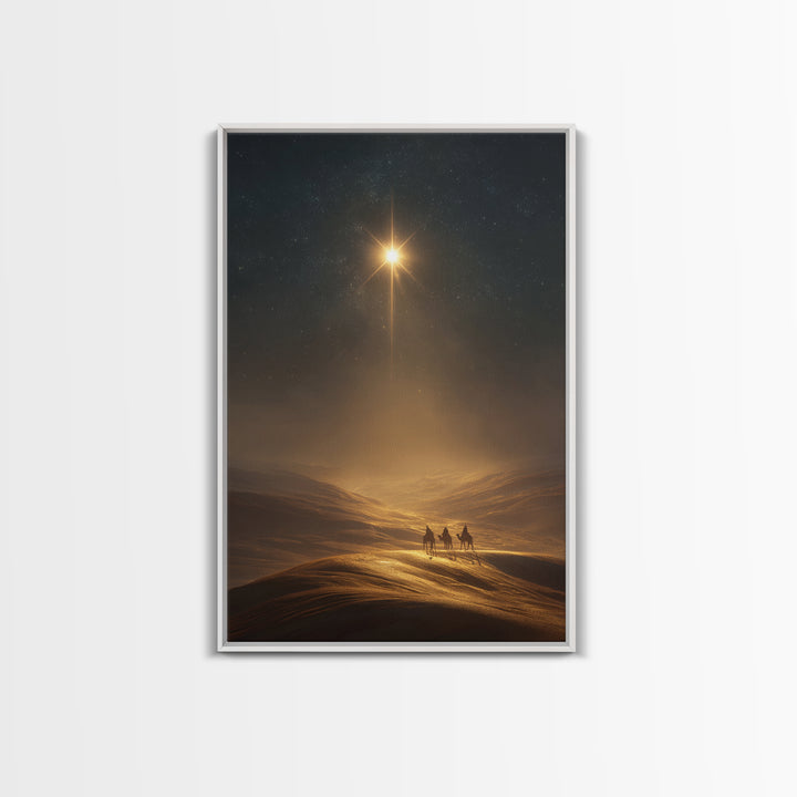 Star Of Bethlehem – Framed Canvas Print – Christmas Wall Art – Christian Art Canvas – Christian Painting – Christian Christmas Decor