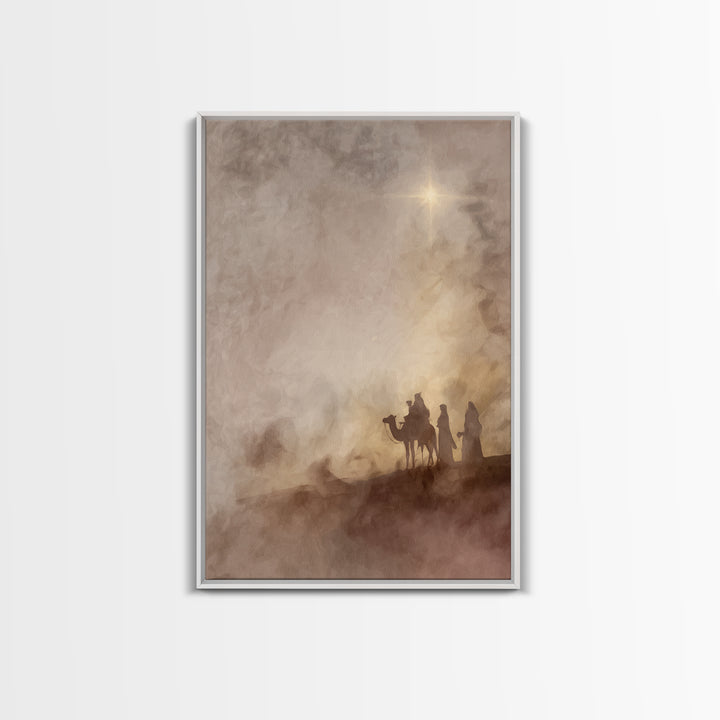 Holy Desert Star – Framed Canvas Print – Christian Christmas Art – Christian Art Canvas – Christian Decor For Home – Jesus Painting