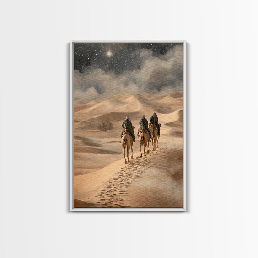 Three Kings Path – Framed Canvas Print – Christian Art Work – Christmas Wall Art – Jesus Christmas Art – Christian Gift Ideas