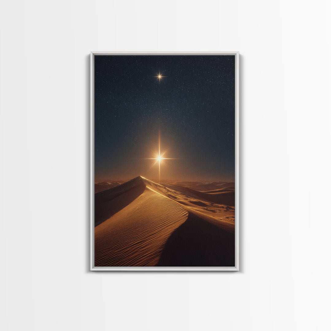 Guiding Star Peak – Framed Canvas Print – Christian Christmas Decor – Christian Art – Christmas Canvas Wall Art – Jesus Art Print