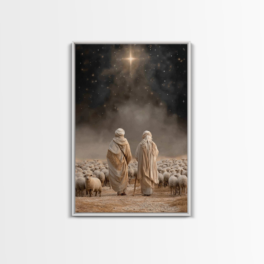 Guided By The Star – Framed Canvas Print – Christian Wall Art – Christian Christmas Art – Christian Art Canvas – Christmas Art Prints