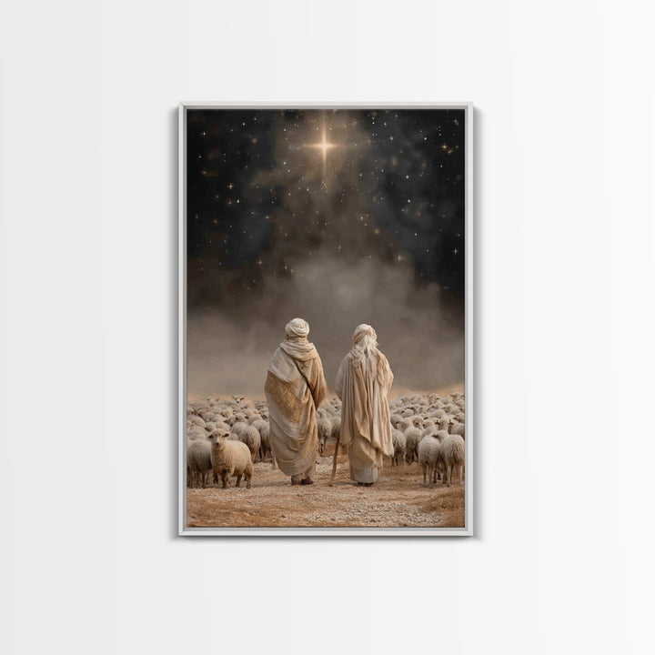 Guided By The Star – Framed Canvas Print – Christian Wall Art – Christian Christmas Art – Christian Art Canvas – Christmas Art Prints