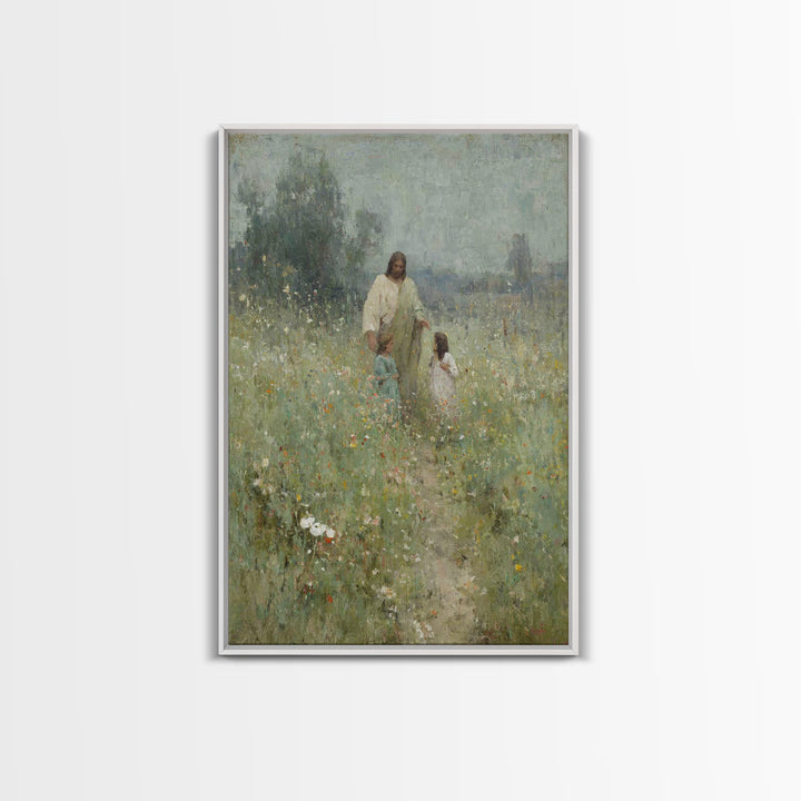 Fields Of Grace , Framed Canvas Print, Christian Art Canvas, Christian Wall Art, Jesus Painting, Christian Gift Ideas, Christian Christmas