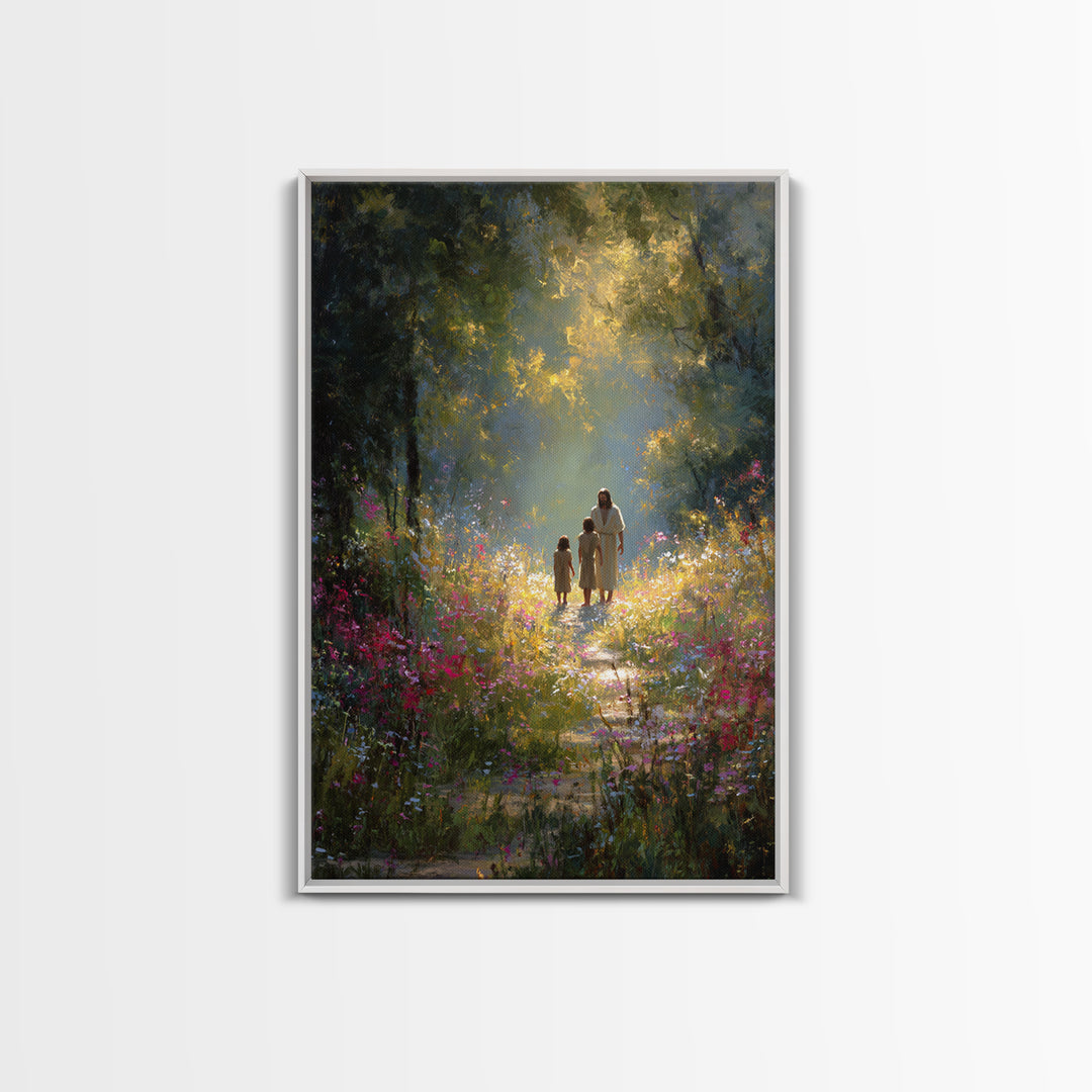 Garden Light – Framed Canvas Print – Christian Art Canvas – Jesus Painting – Christian Wall Art – Christian Decor – Christmas Art