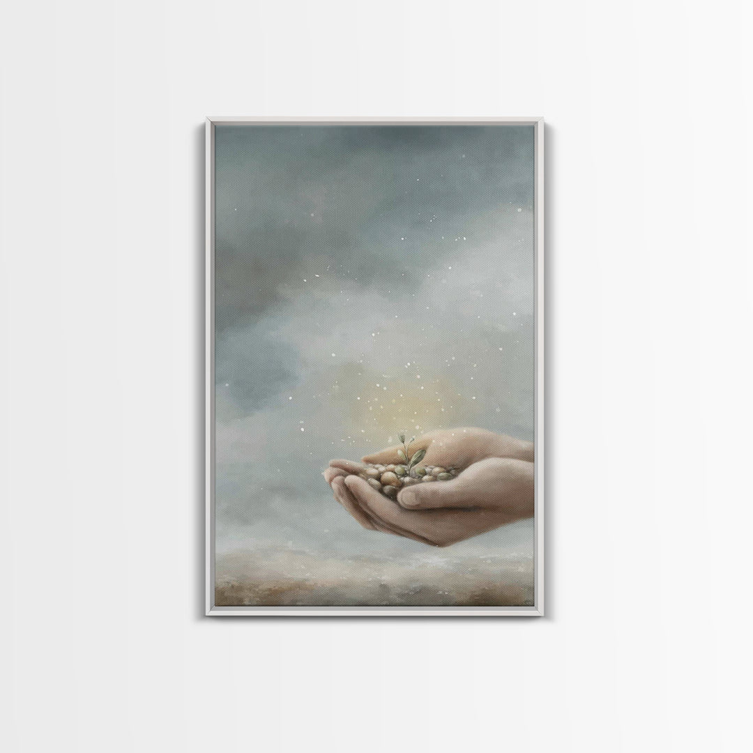 Seed Of Grace | Framed Canvas Print | Christian Wall Art | Christian Art Canvas | Christian Gift | Jesus Painting | Subtle Christian Art