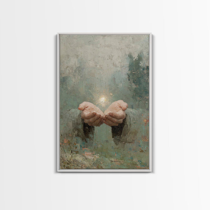 Light Of Offering | Framed Canvas Print | Christian Art Canvas | Christian Wall Art | Modern Christian Art | Christian Gift Ideas | Jesus P
