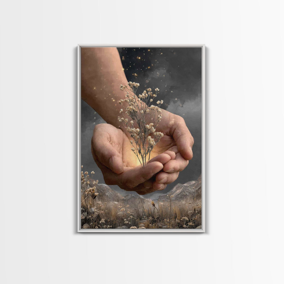 Bloom Of Mercy – Framed Canvas Print – Christian Art Canvas – Christian Wall Art – Modern Christian Art – Christian Gift Ideas – Jesus Art