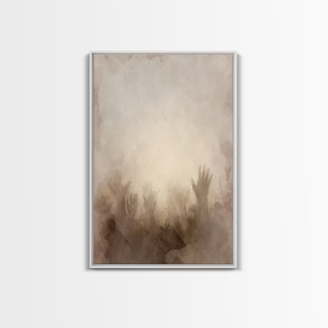 Rise In Worship | Framed Canvas Print | Christian Wall Art | Christian Art Canvas | Christian Art Gift | Abstract Christian Art | Modern Ch