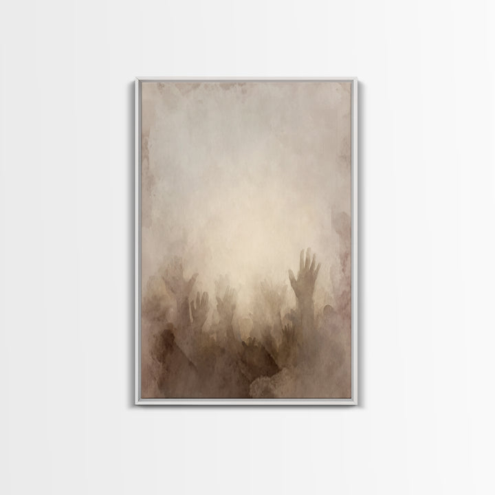 Rise In Worship | Framed Canvas Print | Christian Wall Art | Christian Art Canvas | Christian Art Gift | Abstract Christian Art | Modern Ch